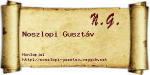 Noszlopi Gusztáv névjegykártya