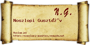 Noszlopi Gusztáv névjegykártya