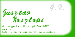 gusztav noszlopi business card